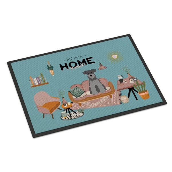 Carolines Treasures 18 x 27 in. Black Silver Miniature Schnauzer Sweet Home Indoor or Outdoor Mat CK7897MAT - main